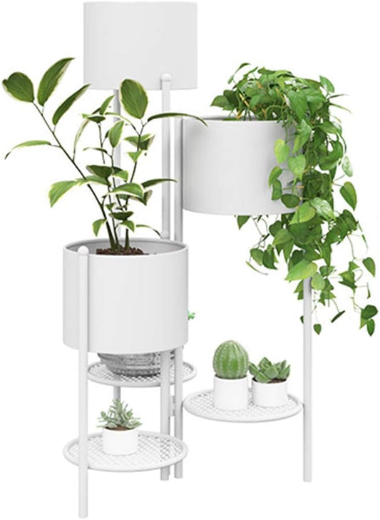 METAL FOLDING PLANTER WHITE FOR OUTDOOR AND INDOOR PLANTS 30INCH