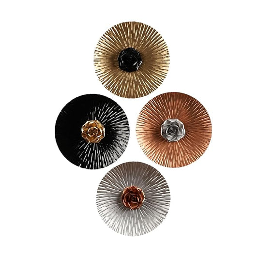 METAL PLATES WALLART SET OF FOUR 12 INCH EACH