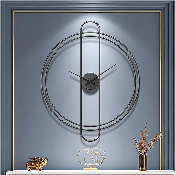 PERALLEL RINGS BLACK WALLCLOCK 24 INCH