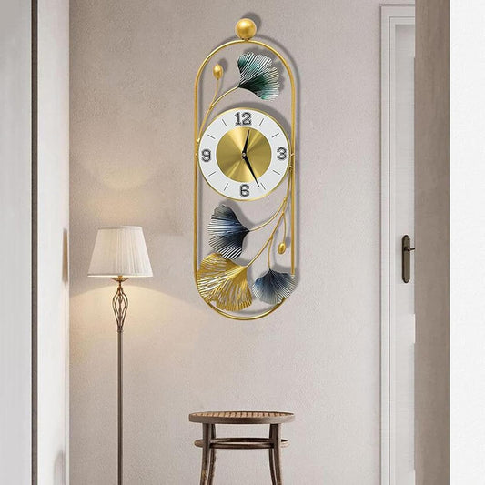ABSTRACT LEAF WALLART WALLCLOCK 24 INCH