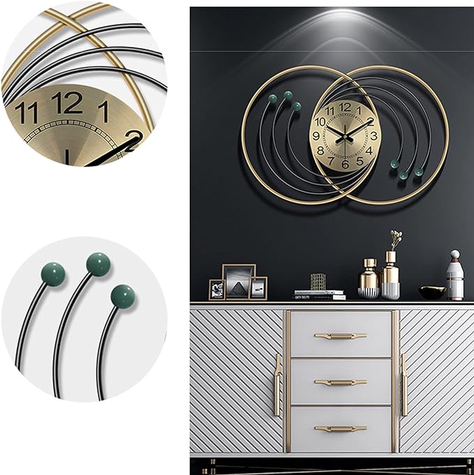 AUTOMIC RINGS METAL GOLD & BLACK WALLCLOCK 24 INCH