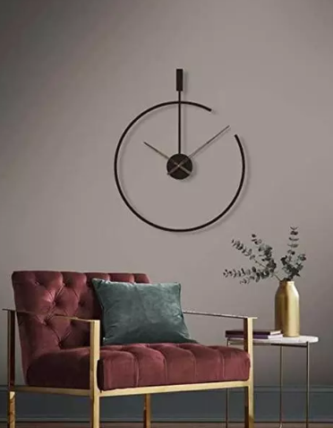 METAL HALFRING WALLCLOCK 24INCH
