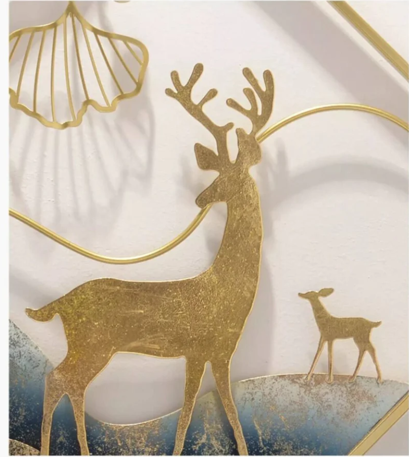 METAL DEER WALLART SET OF THREE METAL ART