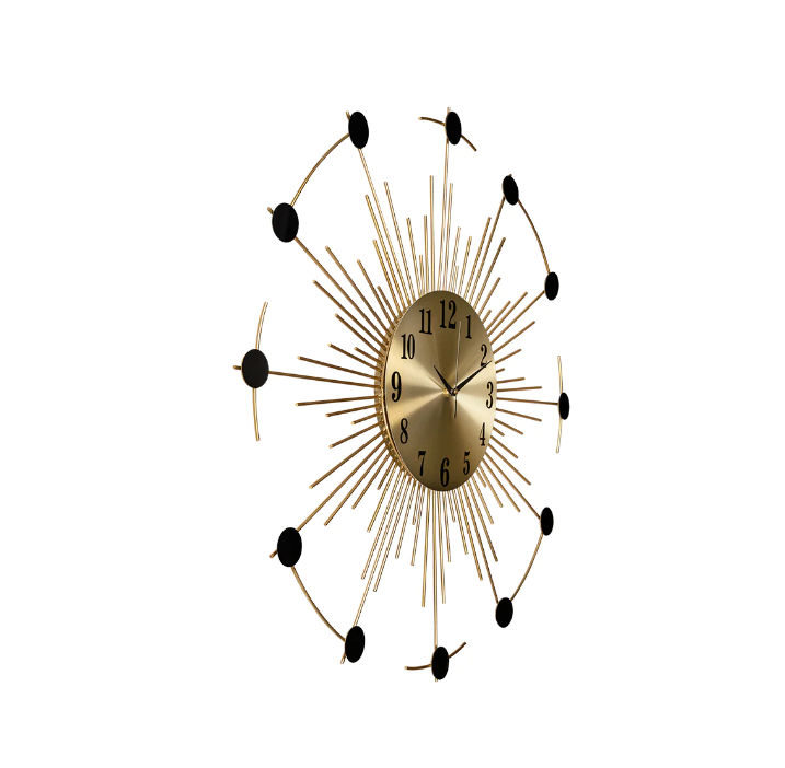 STAR GOLD & BLACK WALLCLOCK 24 INCH