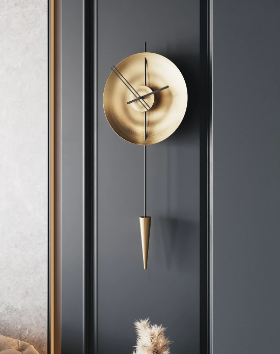 MODERN ART CONE PENDULAM GOLDEN WALLCLOCK 24 INCH