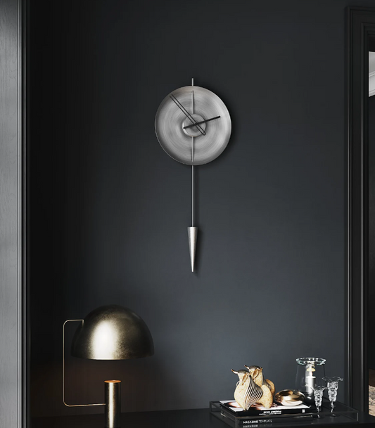 MODERN ART CONE PENDULAM GRAY WALLCLOCK 24 INCH