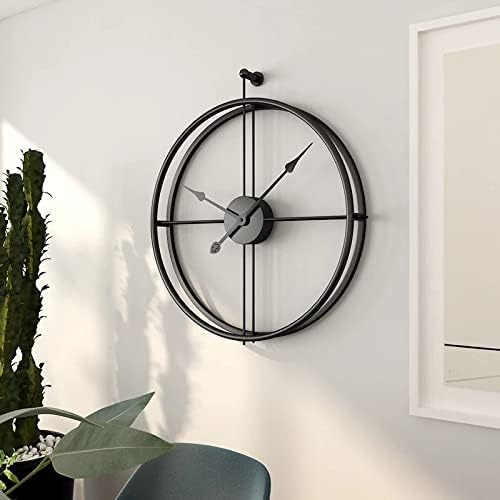 MODERN MINIMALIST DOUBLE RING BLACK WALLCLOCK 24 INCH
