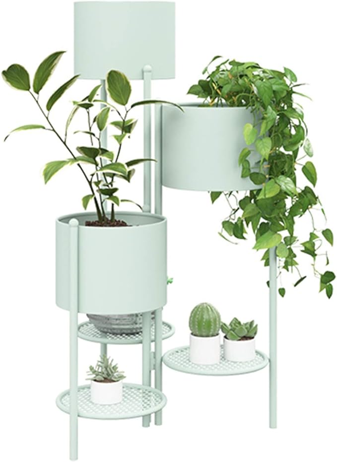 METAL FOLDING PLANTER GREEN FOR OUTDOOR AND INDOOR PLANTS 30INCH