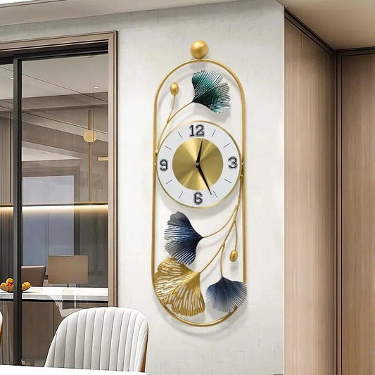 ABSTRACT LEAF WALLART WALLCLOCK 24 INCH