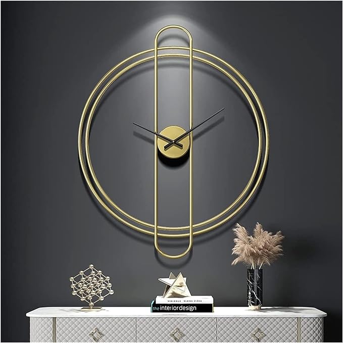 PERALLEL RINGS GOLD WALLCLOCK 24 INCH