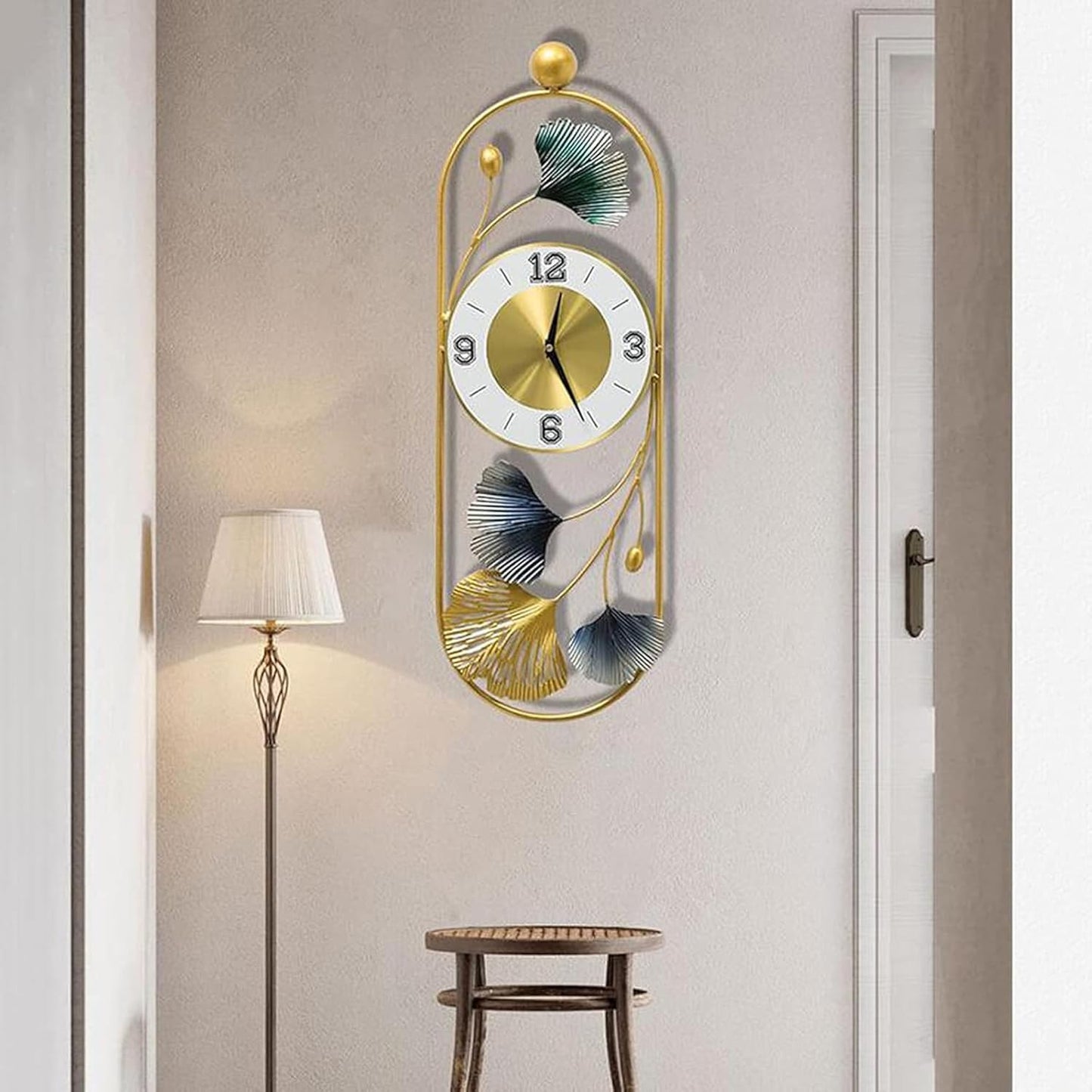 ABSTRACT LEAF WALLART WALLCLOCK 24 INCH