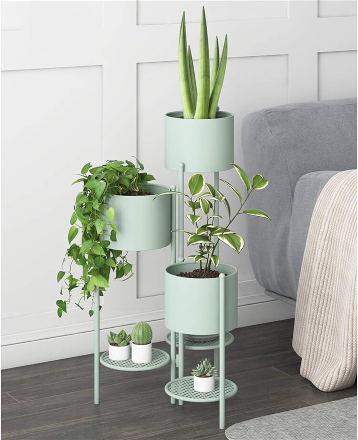 METAL FOLDING PLANTER GREEN FOR OUTDOOR AND INDOOR PLANTS 30INCH