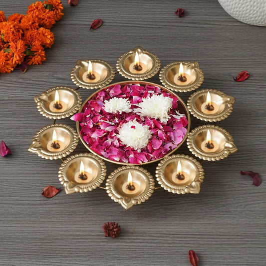 METAL 10INCH DIYA URLI