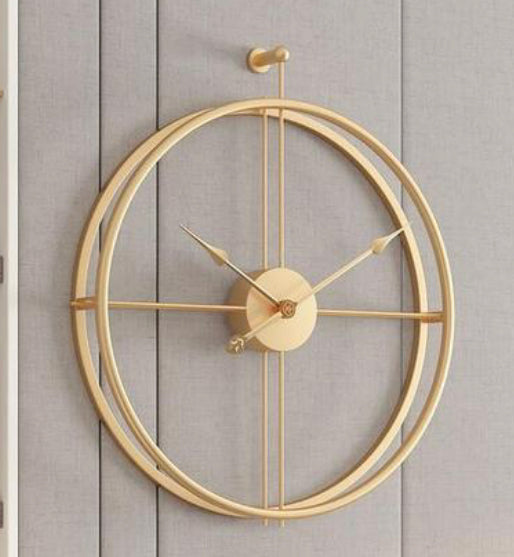 MODERN MINIMALIST DOUBLE RING GOLD WALLCLOCK 24 INCH