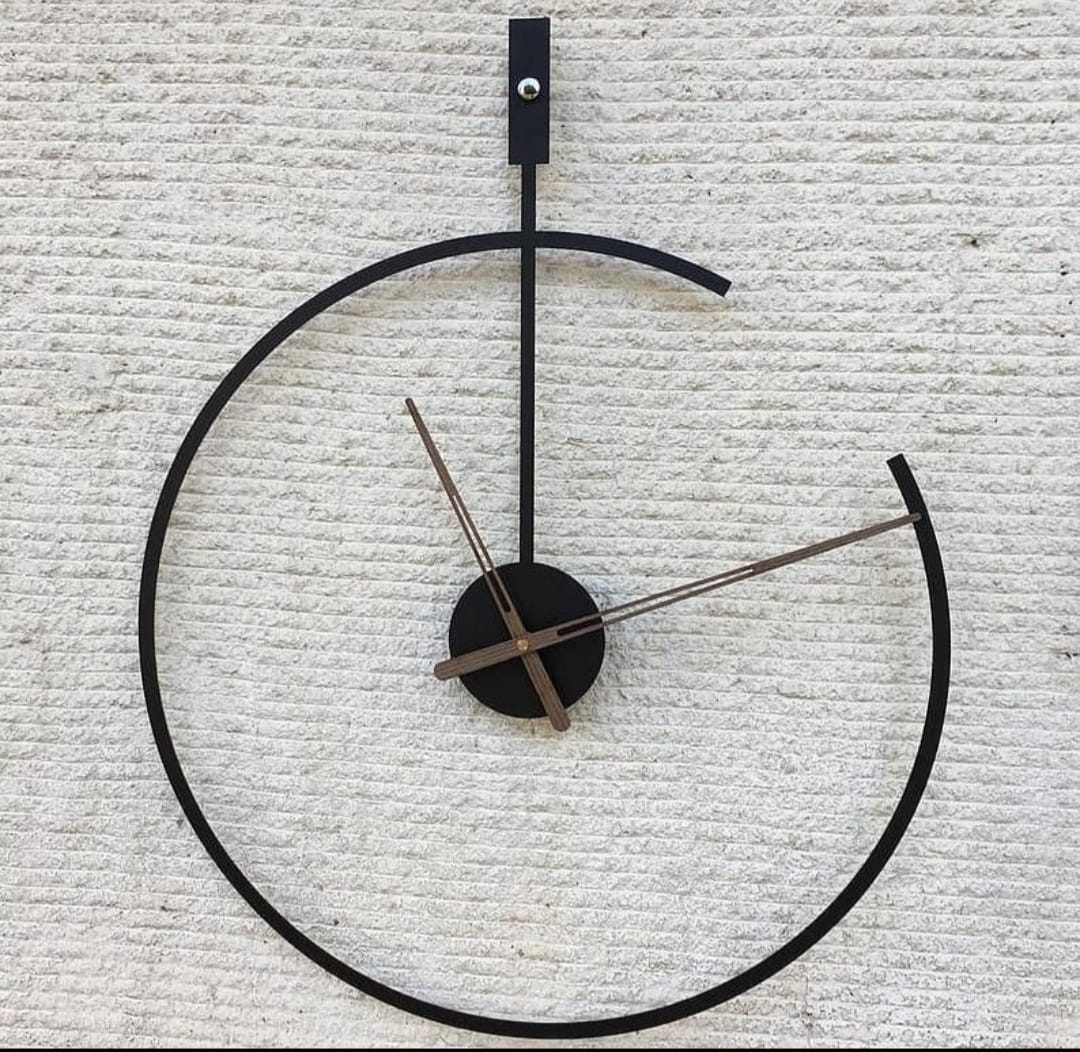 METAL HALFRING WALLCLOCK 24INCH