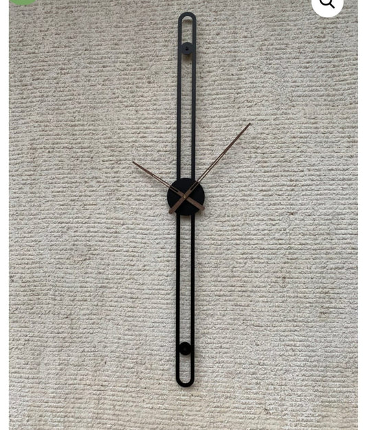 MINIMALIST SLIM BLACK METAL WALLCLOCK 30 INCH