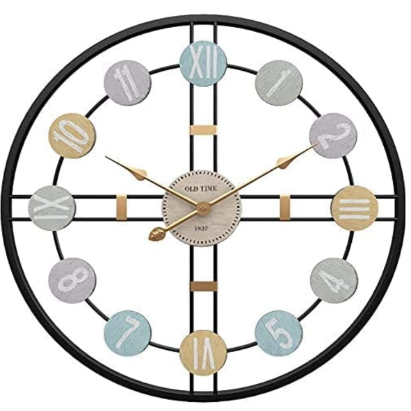 Colorfull Circle Black Wallclock Number and Numeric 24 Inch