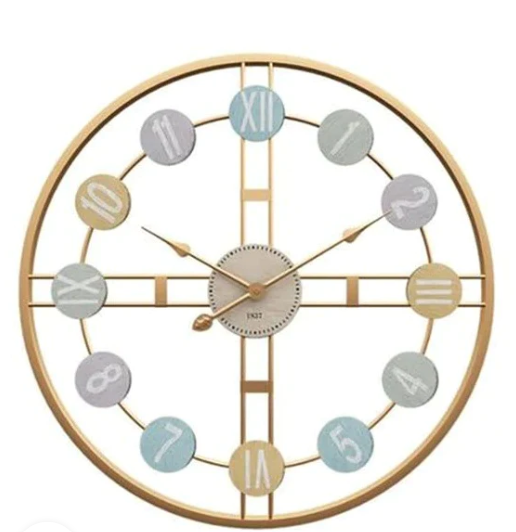 Colorfull Circle Gold Wallclock Number and Numeric 24 Inch