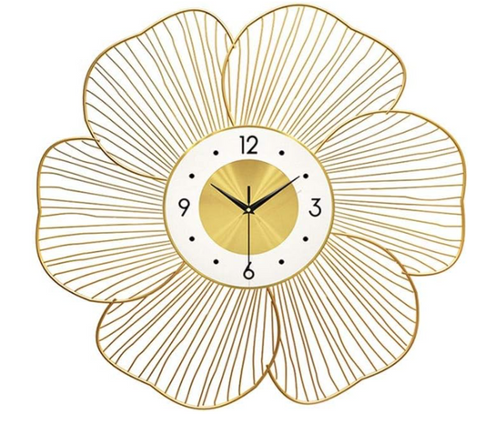 SIX PETAL GOLD WALLCLOCK 24INCH