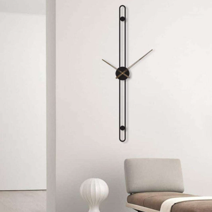 MINIMALIST SLIM BLACK METAL WALLCLOCK 30 INCH