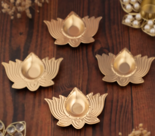 METAL 3INCH LOTUS DIYA PACK OF 50