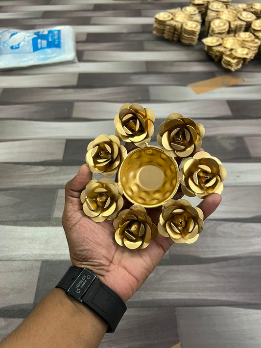 METAL ROSE URLI 6INCH (PACK OF 10PCS)